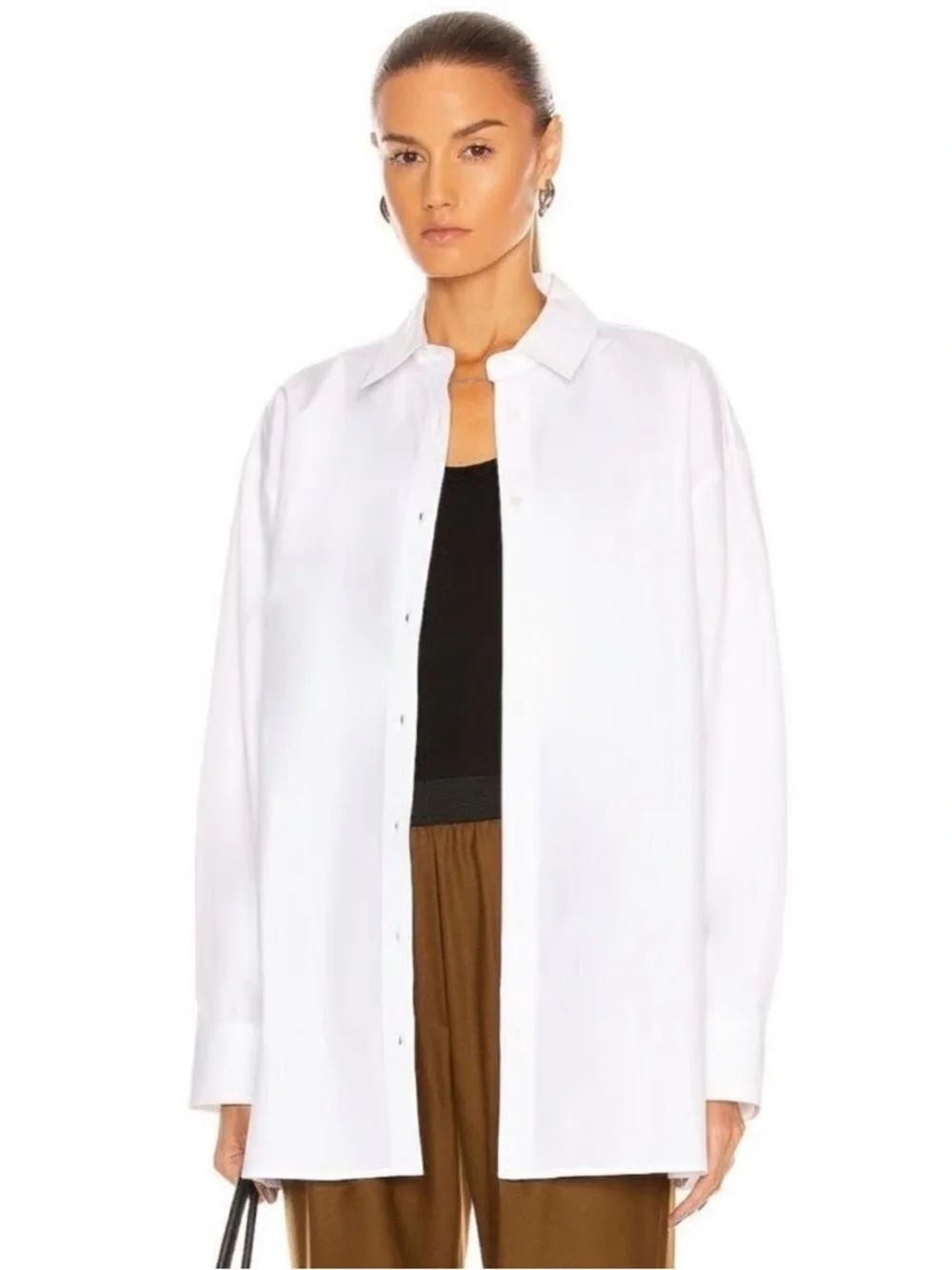 LOULOU Studio Espanto white button down oversized shirt